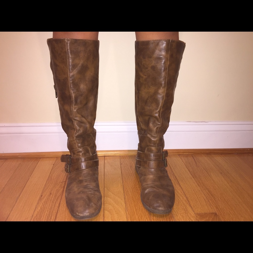 Brown knee boots